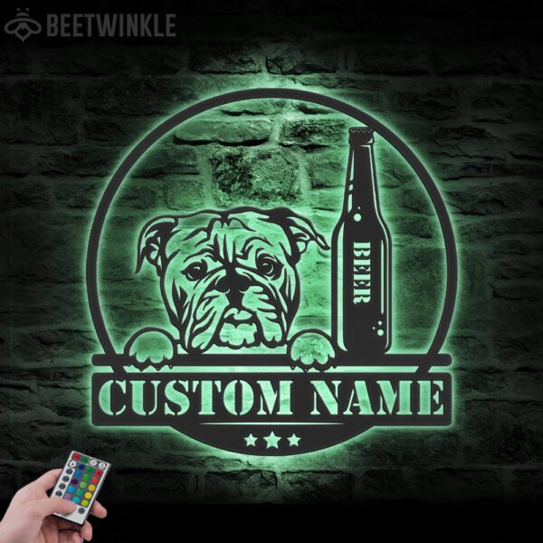 Custom-Bulldog-Beer-Bar-Metal-Wall-Art-LED-Light-6