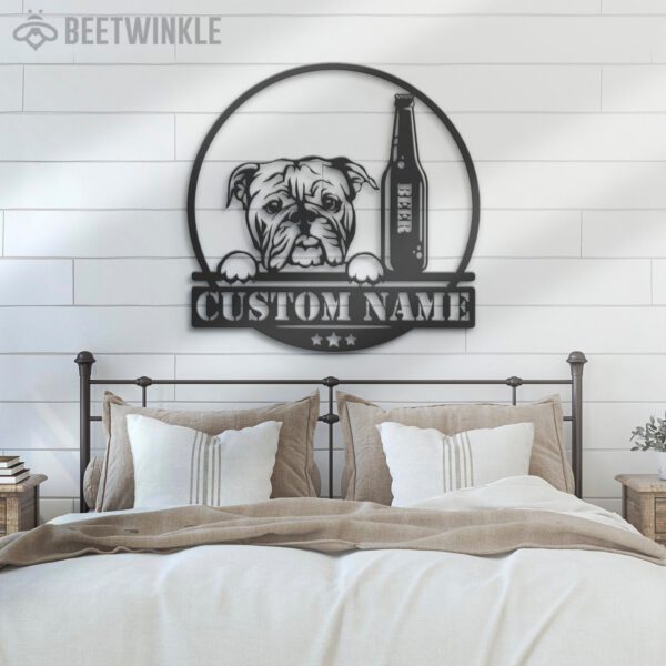 Custom-Bulldog-Beer-Bar-Metal-Wall-Art-LED-Light