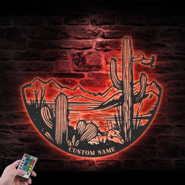 Custom-Cactus-Desert-Mountain-Metal-Wall-Art-LED-Light-13