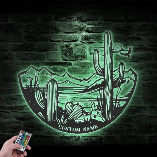 Custom-Cactus-Desert-Mountain-Metal-Wall-Art-LED-Light-15