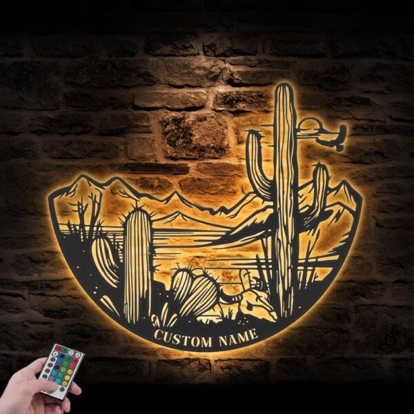 Custom-Cactus-Desert-Mountain-Metal-Wall-Art-LED-Light-16