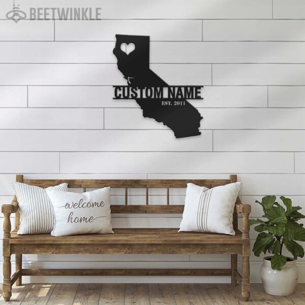 Custom-California-Map-Metal-Wall-Art-LED-Light-2