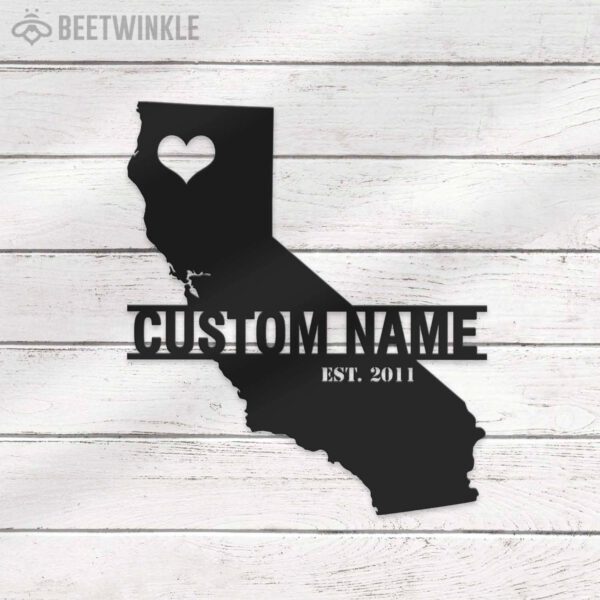 Custom-California-Map-Metal-Wall-Art-LED-Light-7