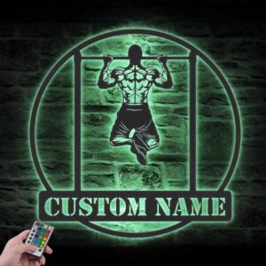 Custom-Calisthenics-Metal-Wall-Art-LED-Light-2