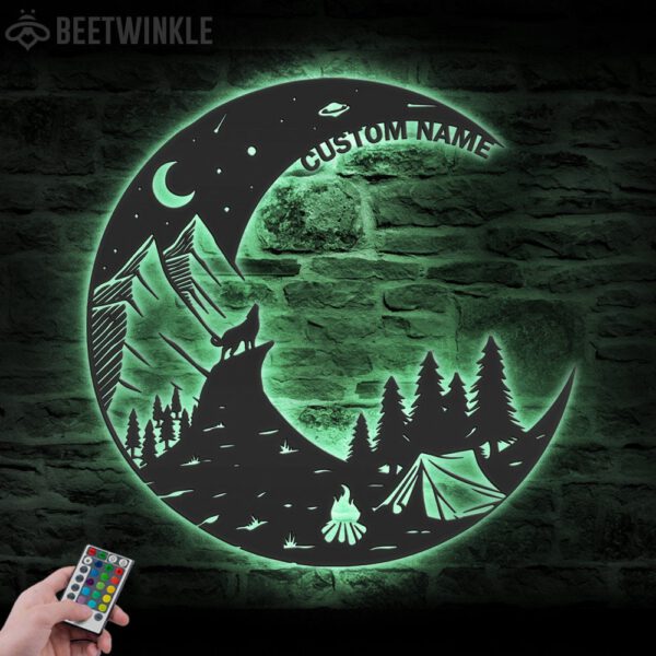 Custom-Camping-On-The-Moon-Metal-Wall-Art-LED-Light-2