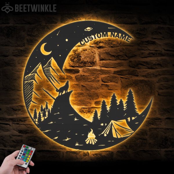 Custom-Camping-On-The-Moon-Metal-Wall-Art-LED-Light-5