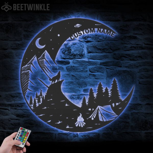 Custom-Camping-On-The-Moon-Metal-Wall-Art-LED-Light