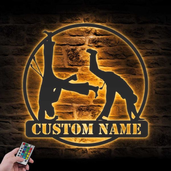 Custom-Capoeira-Metal-Wall-Art-with-LED-Light-3-1