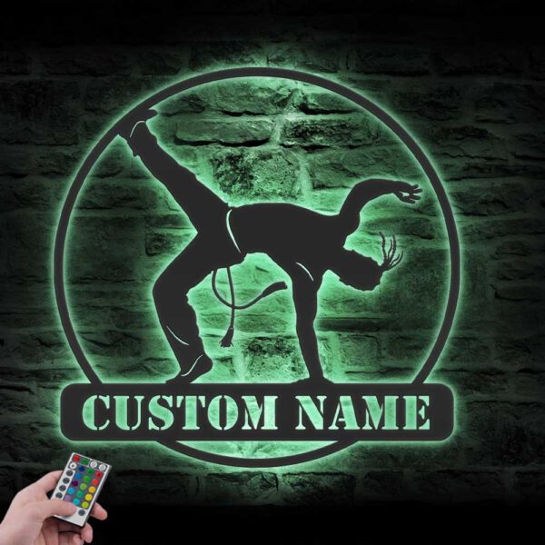 Custom-Capoeira-Metal-Wall-Art-with-LED-Light-4