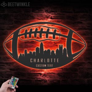 Custom-Carolina-Skyline-American-Football-Metal-Wall-Art-LED-Light-3