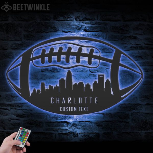 Custom-Carolina-Skyline-American-Football-Metal-Wall-Art-LED-Light-7