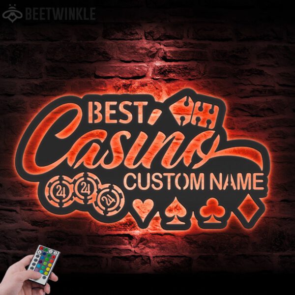 Custom-Casino-Playing-Cards-Chips-Gambling-Dice-Poker-Metal-Wall-Art-LED-Light-16