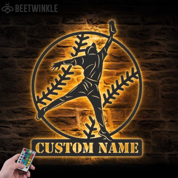 Custom-Catch-Baseball-Metal-Wall-Art-LED-Light-8