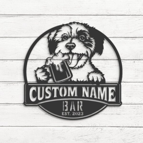 Custom-Cavachon-Thirsty-Beer-Pub-Metal-Wall-Art-LED-Light_3