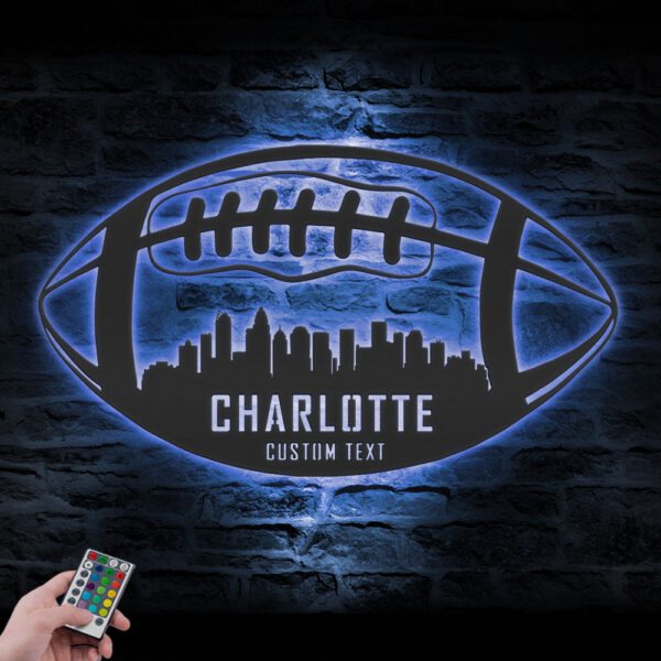 Custom-Charlotte-Skyline-American-Football-Metal-Wall-Art-LED-Light