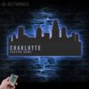 Custom-Charlotte-Skyline-Metal-Wall-Art-LED-Light-5