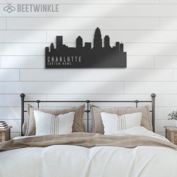 Custom-Charlotte-Skyline-Metal-Wall-Art-LED-Light-7