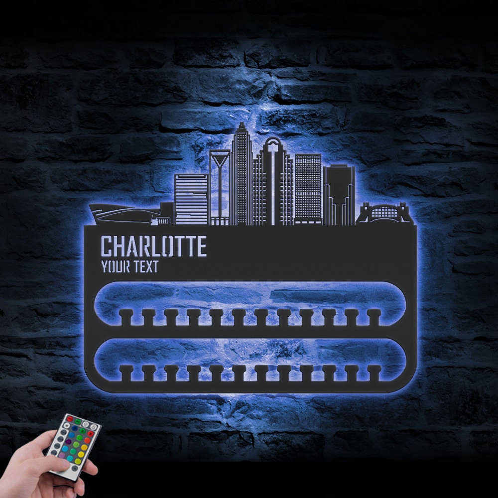 Custom-Charlotte-Skyline-Sport-Medal-Hanger-With-Led-Light_2