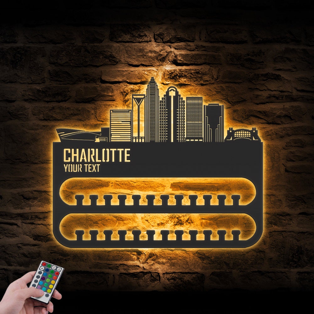 Custom-Charlotte-Skyline-Sport-Medal-Hanger-With-Led-Light_3