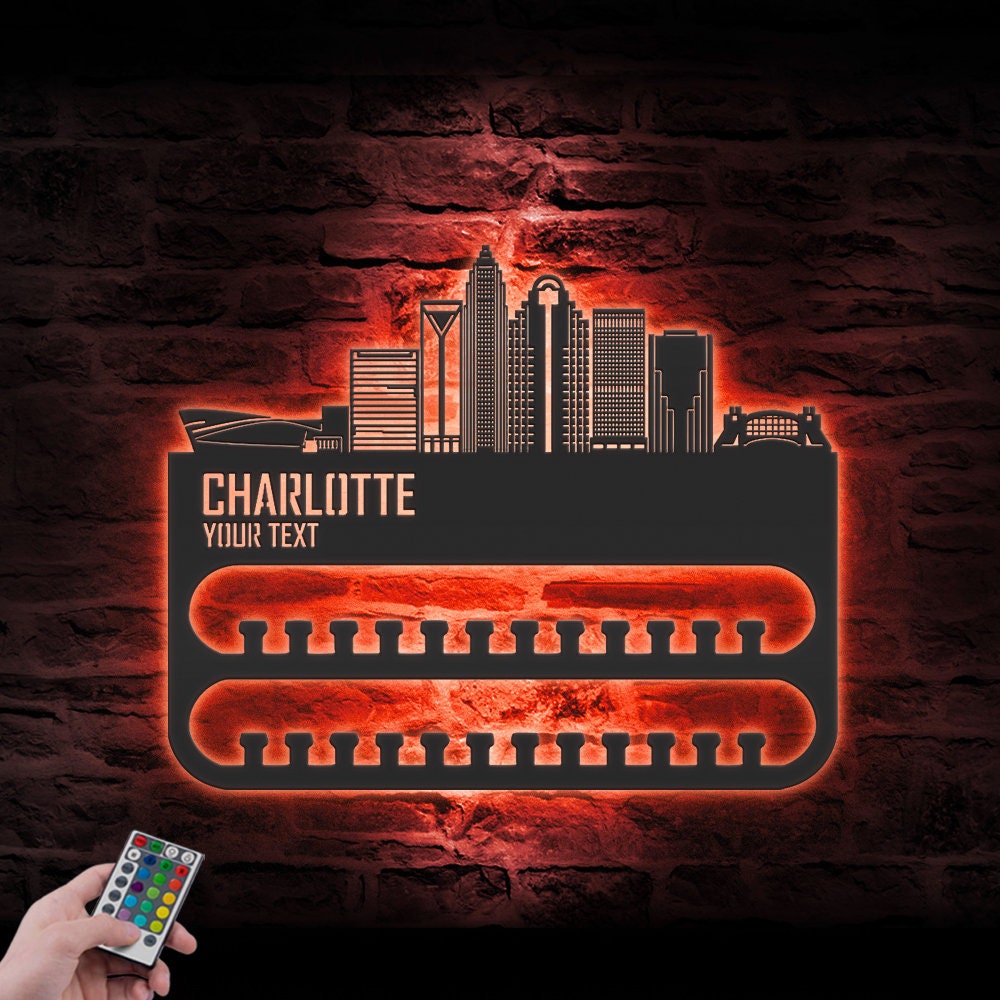 Custom-Charlotte-Skyline-Sport-Medal-Hanger-With-Led-Light_6