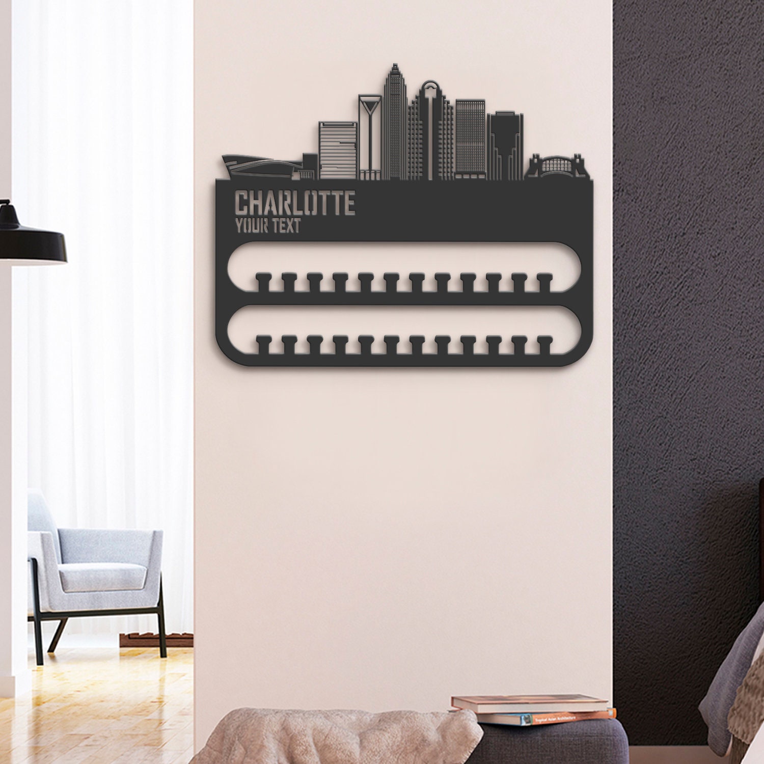 Custom-Charlotte-Skyline-Sport-Medal-Hanger-With-Led-Light_8