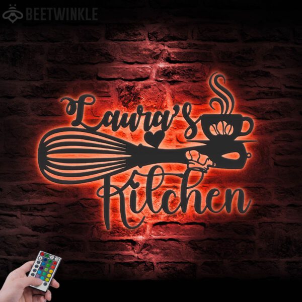 Custom-Chef-Logo-Metal-Wall-Art-LED-Light