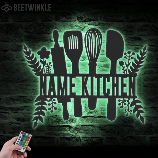 Custom-Chef-Tools-Metal-Wall-Art-LED-Light-1