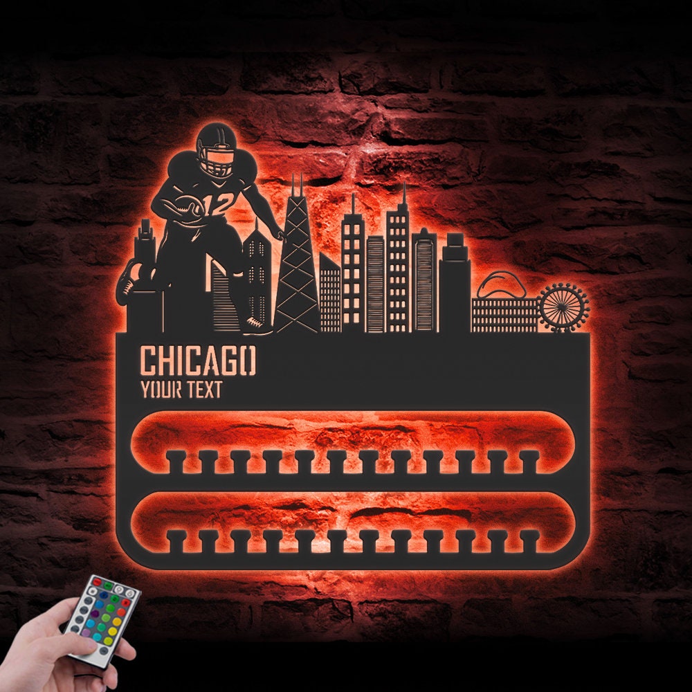 Custom-Chicago-Skyline-American-Football-Medal-Hanger-With-Led-Light_5