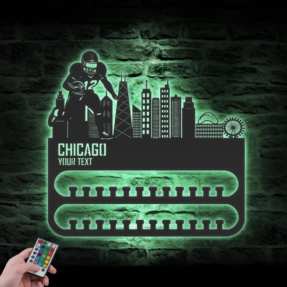 Custom-Chicago-Skyline-American-Football-Medal-Hanger-With-Led-Light_6