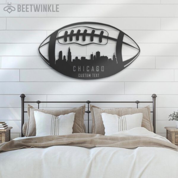 Custom-Chicago-Skyline-American-Football-Metal-Wall-Art-LED-Light-4