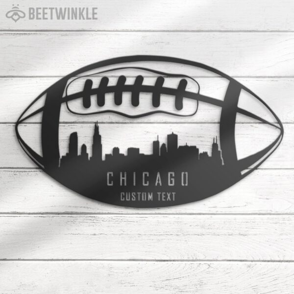 Custom-Chicago-Skyline-American-Football-Metal-Wall-Art-LED-Light-8