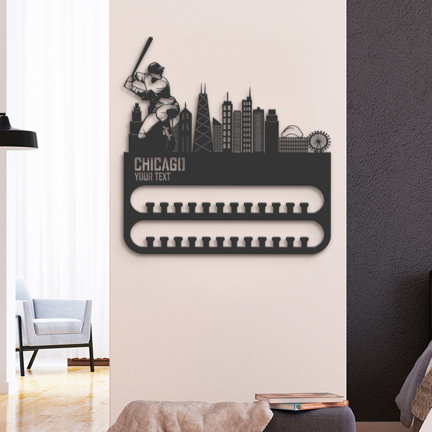 Custom-Chicago-Skyline-Baseball-Player-Medal-Hanger-With-Led-Light_1