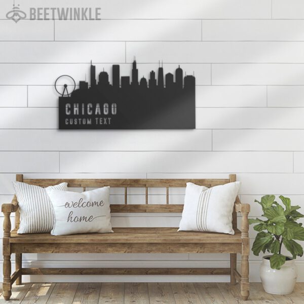 Custom-Chicago-Skyline-Metal-Wall-Art-LED-Light-6