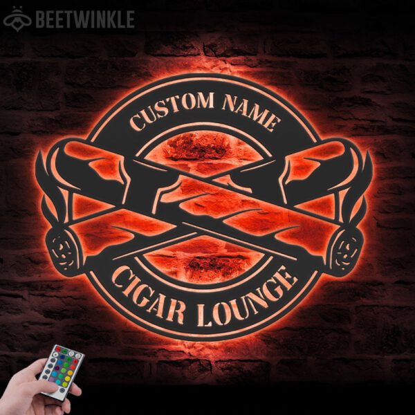 Custom-Cigar-Lounge-Metal-Wall-Art-LED-Light-3