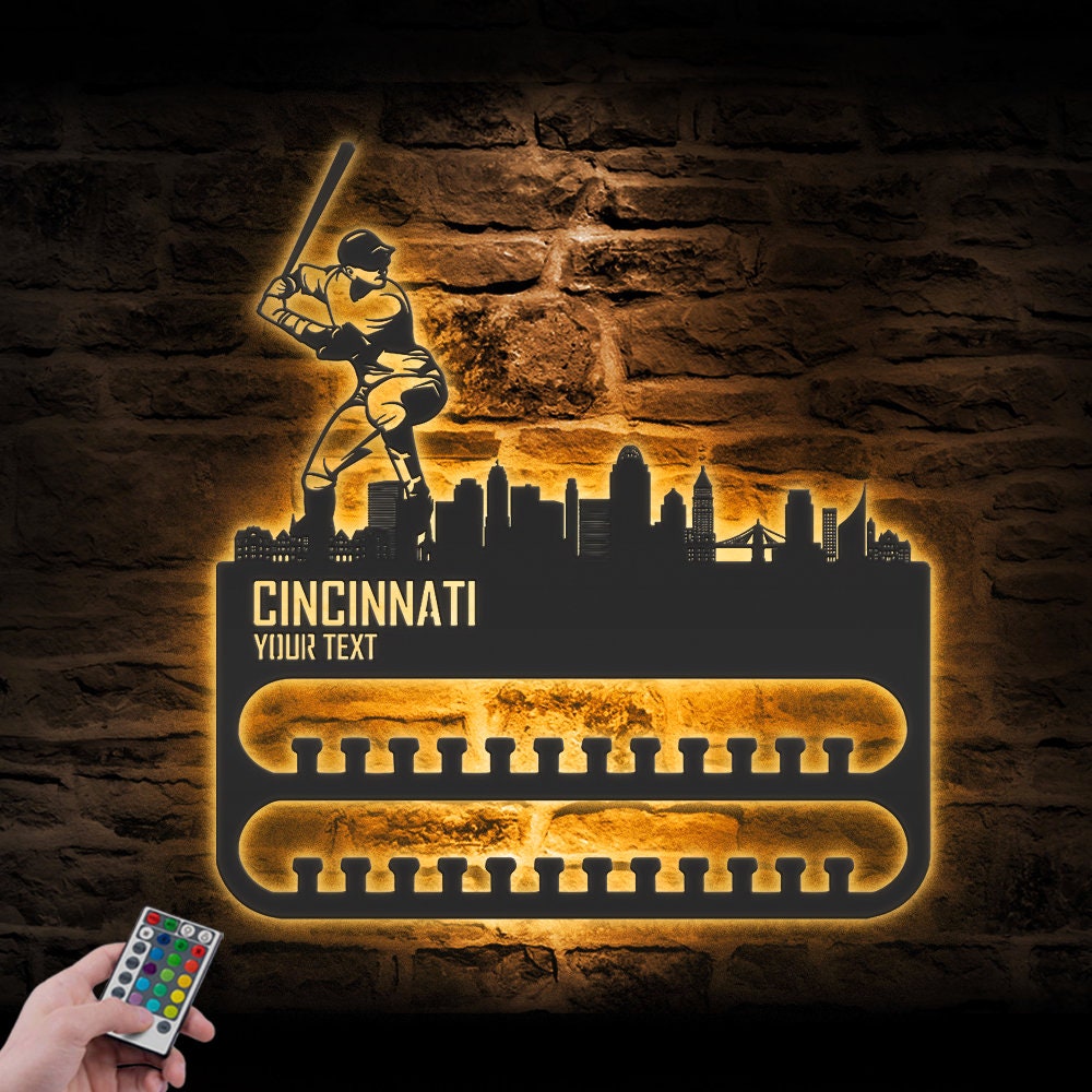 Custom-Cincinnati-Skyline-Baseball-Player-Medal-Hanger-With-Led-Light_2