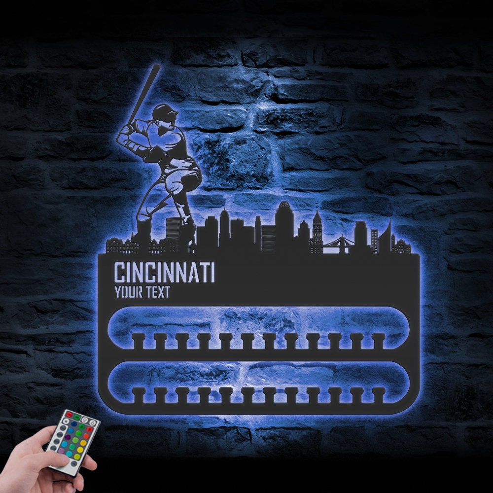 Custom-Cincinnati-Skyline-Baseball-Player-Medal-Hanger-With-Led-Light_8