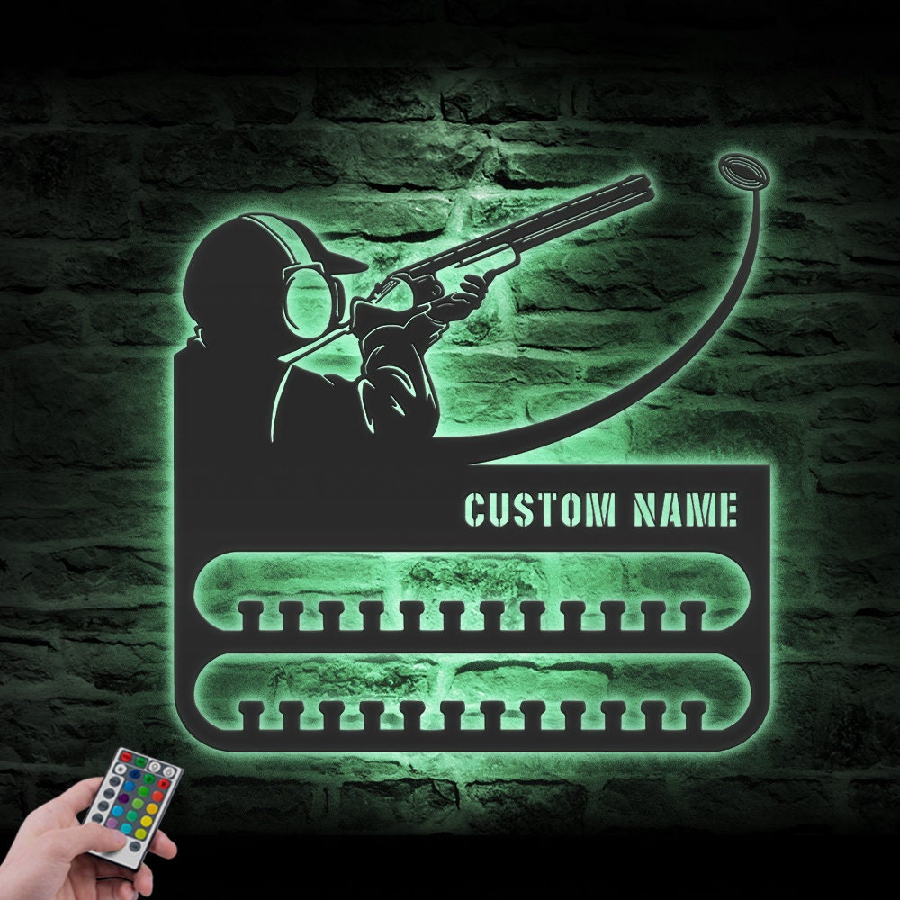 Custom-Clay-Pigeon-Shooting-Medal-Hanger-With-Led-Light_6