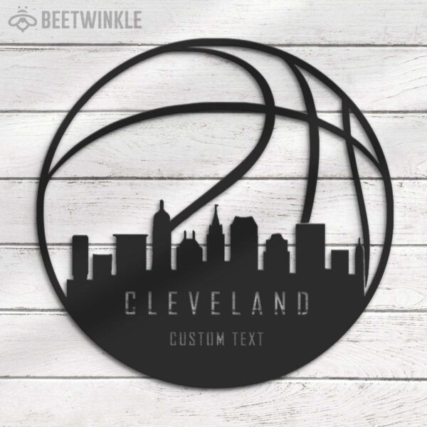 Custom-Cleveland-Skyline-Basketball-Metal-Wall-Art-LED-Light-4