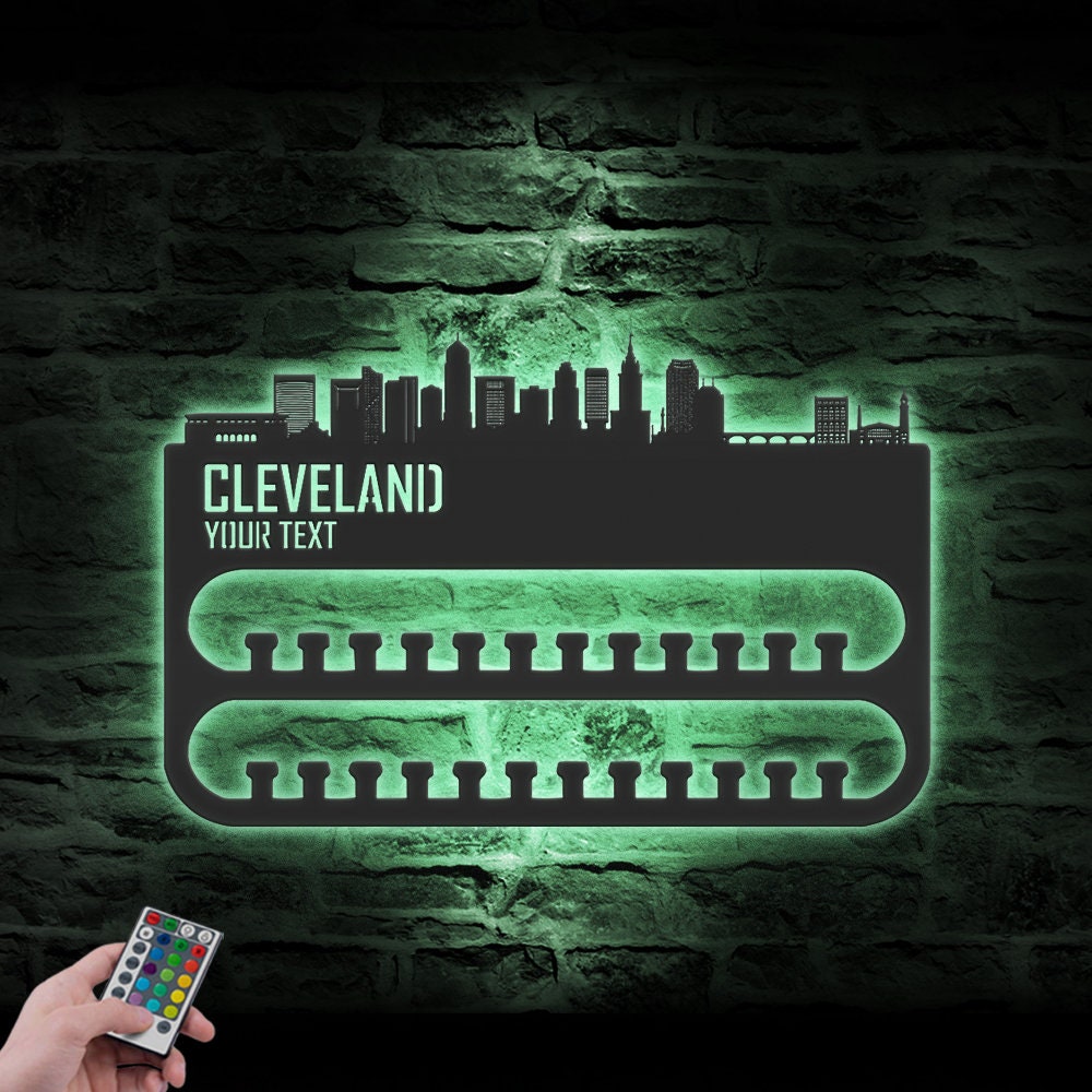 Custom-Cleveland-Skyline-Sport-Medal-Hanger-With-Led-Light_2