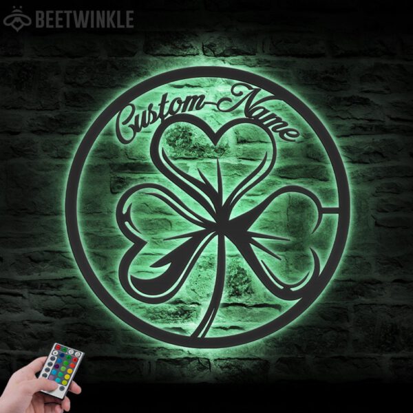 Custom-Clover-Metal-Wall-Art-LED-Light