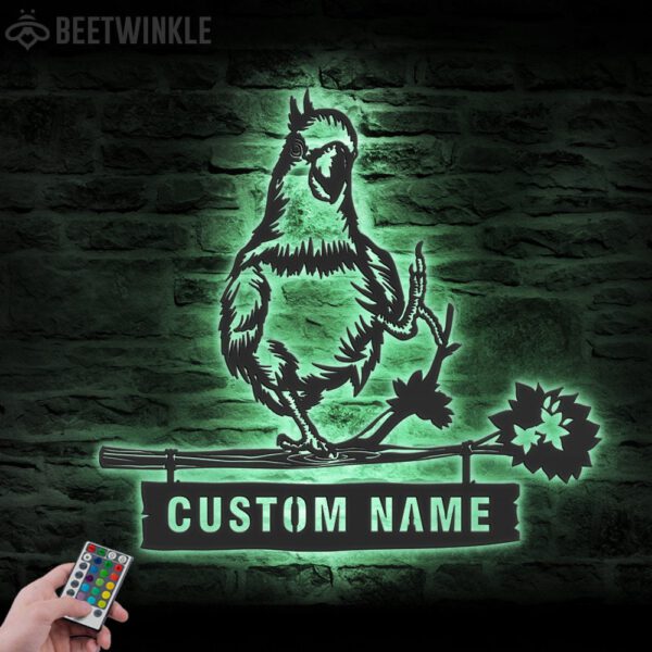 Custom-Cockatoo-Metal-Wall-Art-LED-Light-4