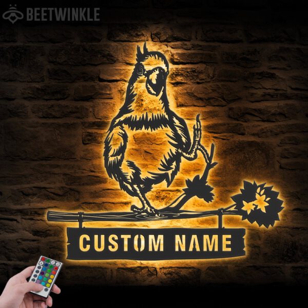 Custom-Cockatoo-Metal-Wall-Art-LED-Light-8