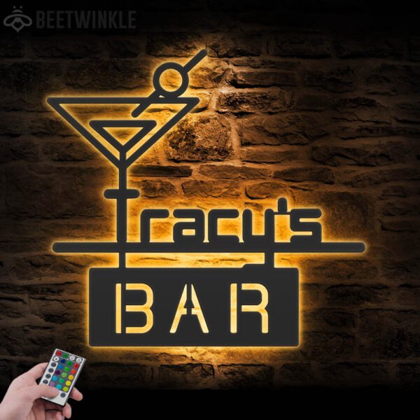 Custom-Cocktail-Bar-Metal-Wall-Art-LED-Light-4