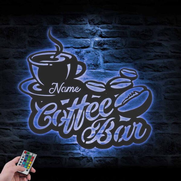 Custom-Coffee-Bar-Metal-Wall-Art-LED-Light-9