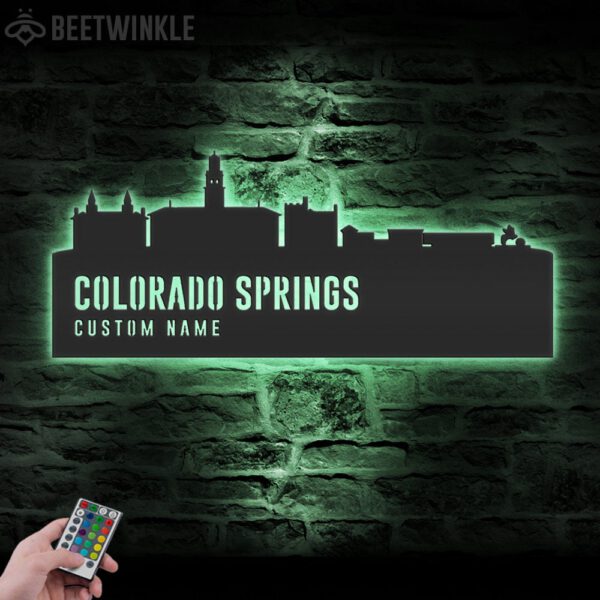 Custom-Colorado-Springs-Skyline-Metal-Wall-Art-LED-Light