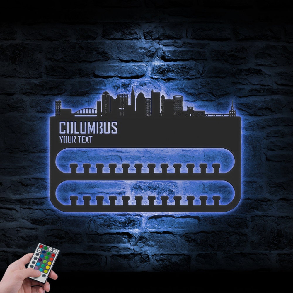 Custom-Columbus-Skyline-Sport-Medal-Hanger-With-Led-Light_8