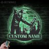 Custom-Compound-Bow-Hunter-Metal-Wall-Art-LED-Light-4