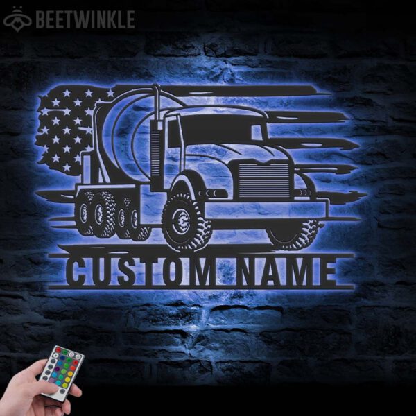 Custom-Concrete-Mixer-Truck-Driver-Metal-Wall-Art-LED-Light-6