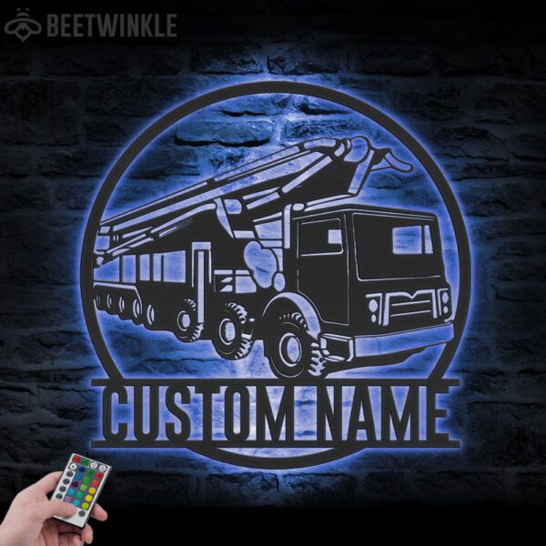 Custom-Concrete-Pump-Truck-Driver-Metal-Wall-Art-LED-Light-2