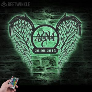 Custom-Couple-Angel-Wings-Name-Date-Metal-Wall-Art-LED-Light-3